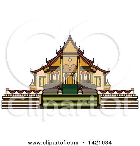 Clipart of a Laos Landmark, Wat Xieng Thong - Royalty Free Vector Illustration by Vector Tradition SM