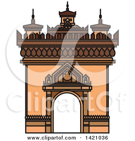 Clipart of a Laos Landmark, Patuxai Arch - Royalty Free Vector Illustration by Vector Tradition SM