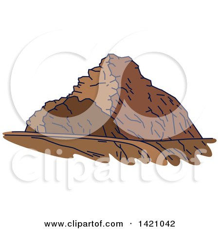 Clipart of a United Arab Emirates Landmark, Jebel Hafeet - Royalty Free Vector Illustration by Vector Tradition SM