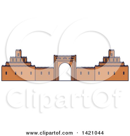 Clipart of a United Arab Emirates Landmark, Al Ain Palace Museum - Royalty Free Vector Illustration by Vector Tradition SM