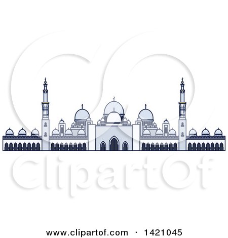 Clipart of a United Arab Emirates Landmark, Sheikh Zayed Mosque - Royalty Free Vector Illustration by Vector Tradition SM
