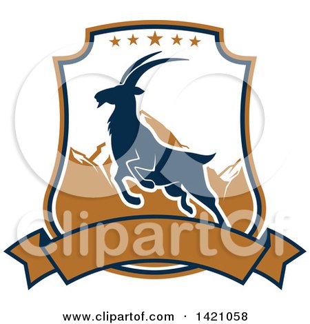 Clipart of a Mountain Goat Hunting Design - Royalty Free Vector Illustration by Vector Tradition SM