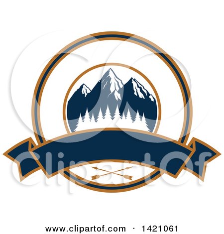 Clipart of a Mountain and Arrow Hunting Design - Royalty Free Vector Illustration by Vector Tradition SM