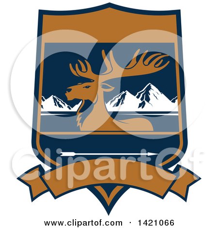 Clipart of a Rocky Mountain Elk Hunting Design - Royalty Free Vector Illustration by Vector Tradition SM