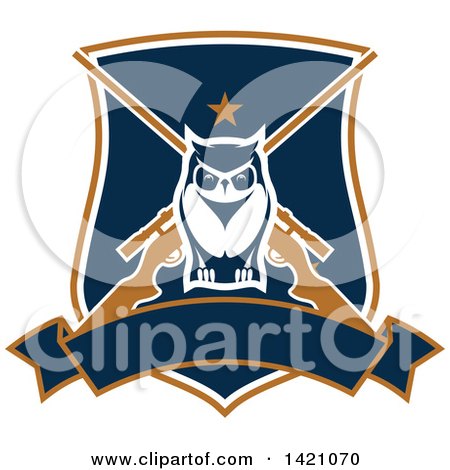 Clipart of a Rifle and Owl Hunting Design - Royalty Free Vector Illustration by Vector Tradition SM