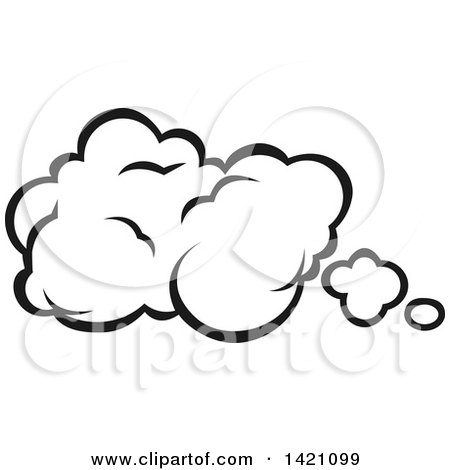 Clipart of a Black and White Comic Burst Explosion or Poof - Royalty Free Vector Illustration by Vector Tradition SM
