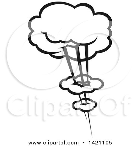 Clipart of a Black and White Comic Burst Explosion or Poof - Royalty Free Vector Illustration by Vector Tradition SM