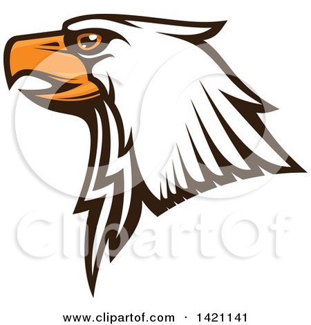 Clipart of a Firece Bald Eagle Head with Orange Eyes - Royalty Free Vector Illustration by Vector Tradition SM
