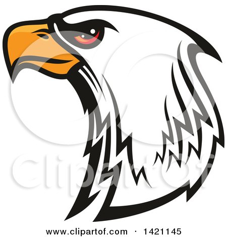 Clipart of a Firece Bald Eagle Head with Red Eyes - Royalty Free Vector Illustration by Vector Tradition SM