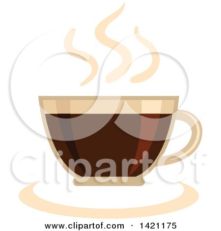 Clipart of a Hot Steamy Cup of Coffee - Royalty Free Vector Illustration by Vector Tradition SM