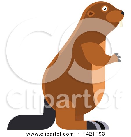 Clipart of a Cartoon Beaver - Royalty Free Vector Illustration by Vector Tradition SM