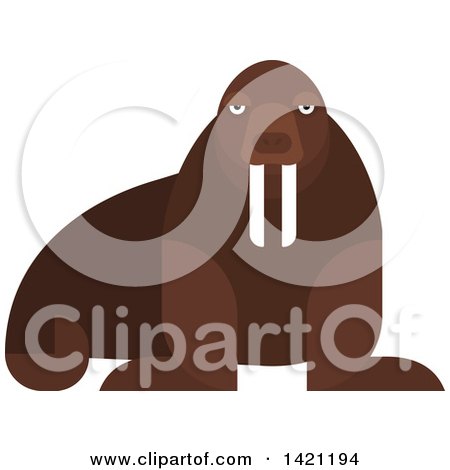 Clipart of a Cartoon Walrus - Royalty Free Vector Illustration by Vector Tradition SM