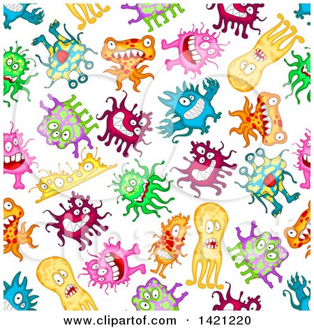 Clipart of a Seamless Pattern Background of Germs - Royalty Free Vector Illustration by Vector Tradition SM