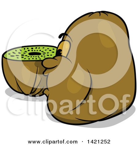 Clipart of a Cartoon Kiwi Fruit Character - Royalty Free Vector Illustration by dero