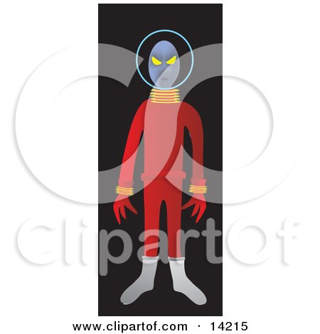 Alien in a Red Suit Clipart Illustration by Rasmussen Images