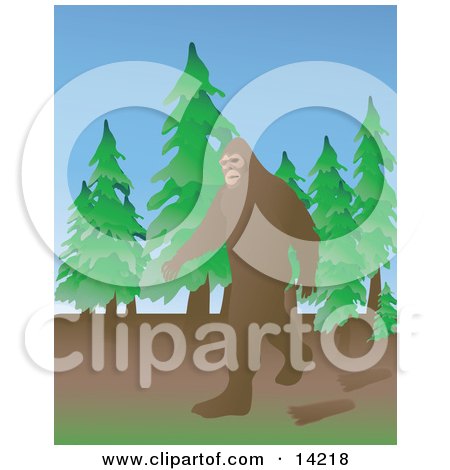 Bigfoot or Sasquatch Walking Through a Forest Posters, Art Prints