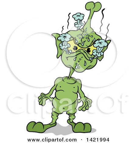 Clipart of a Cartoon Mad Martian - Royalty Free Vector Illustration by dero
