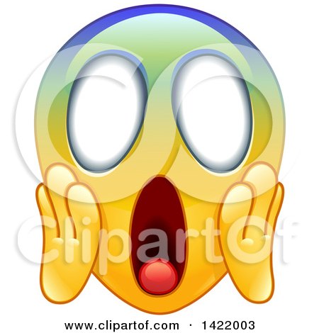 Clipart of a Cartoon Colorful Screaming Emoji Face - Royalty Free Vector Illustration by yayayoyo
