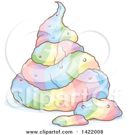 Clipart of a Pile of Colorful Unicorn Poop - Royalty Free Vector Illustration by Pushkin