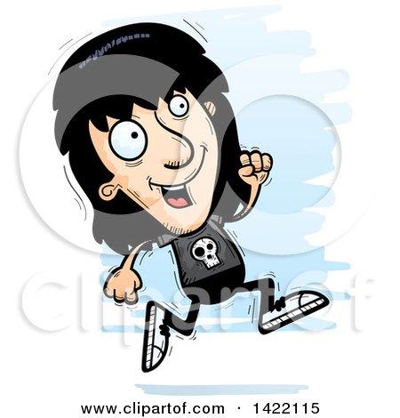 Clipart of a Cartoon Doodled Metal Head Guy Running - Royalty Free Vector Illustration by Cory Thoman