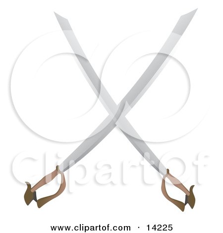 Pair of Swords Crossed Clipart Illustration by Rasmussen Images