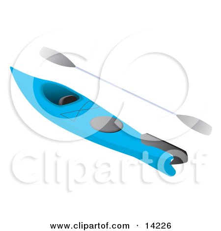 Blue Kayak and Paddle Clipart Illustration by Rasmussen Images