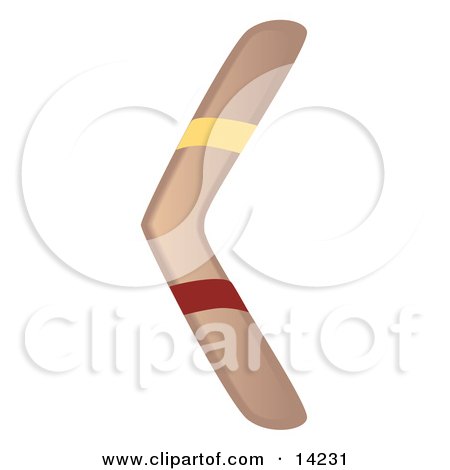 Wooden Boomerang Clipart Illustration by Rasmussen Images
