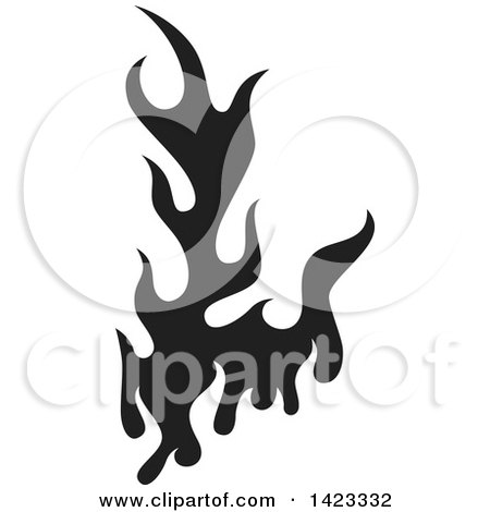 Clipart of a Black Fire Flame Design Element - Royalty Free Vector Illustration by Any Vector