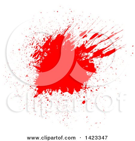 Clipart of a Red Blood Splatter on White - Royalty Free Vector Illustration by KJ Pargeter