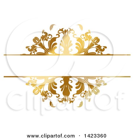 Clipart of a Gradient Ornate Fancy Golden Floral Frame Design Element - Royalty Free Vector Illustration by KJ Pargeter