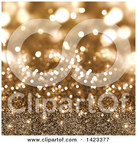 Clipart of a Gold Glitter Background - Royalty Free Illustration by KJ Pargeter