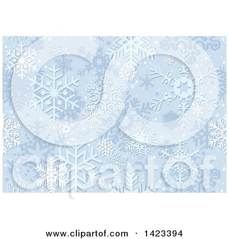 Clipart of a Blue Snowflake Christmas Background - Royalty Free Vector Illustration by dero