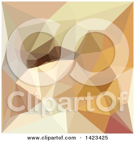 Clipart of a Low Poly Abstract Geometric Background in Corn Yellow Beige - Royalty Free Vector Illustration by patrimonio