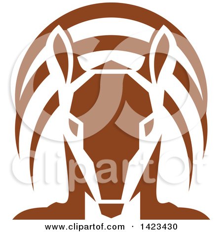 Clipart of a Retro Brown Armadillo from the Front - Royalty Free Vector Illustration by patrimonio