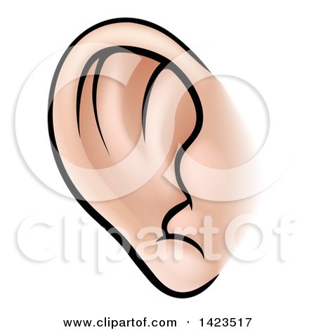 Clipart of a Cartoon Human Ear - Royalty Free Vector Illustration by AtStockIllustration