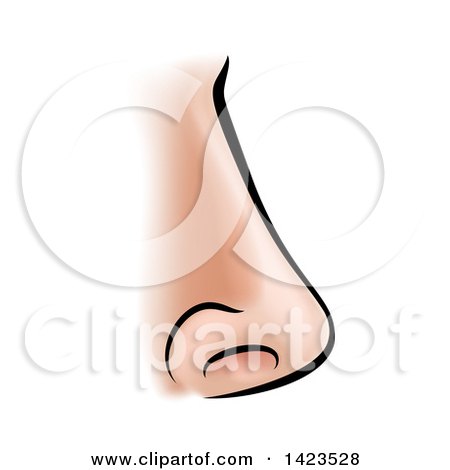 Clipart of a Cartoon Human Nose - Royalty Free Vector Illustration by AtStockIllustration