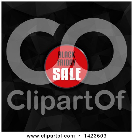 Clipart of a Black Friday Sale Retail Design Label over Low Poly - Royalty Free Vector Illustration by KJ Pargeter