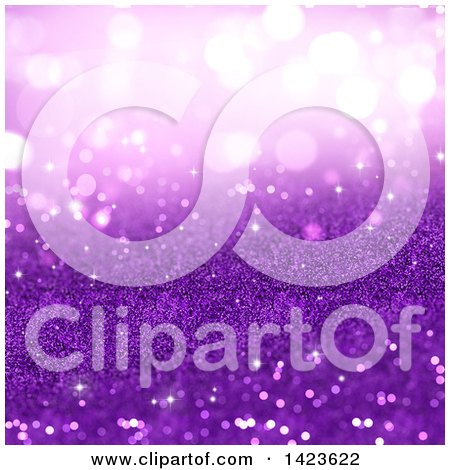 Clipart of a Festive Purple Glitter Background - Royalty Free Illustration by KJ Pargeter