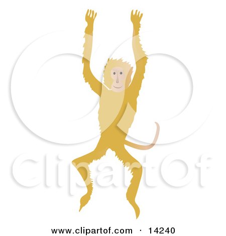 Happy Monkey Jumping Up and Down Wildlife Clipart Illustration by Rasmussen Images