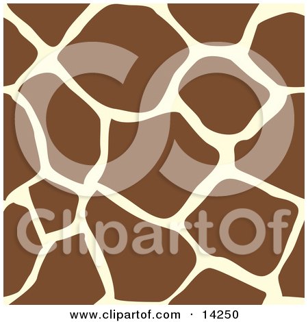 Giraffe Animal Print Background With Brown and Tan Patterns Clipart Illustration by AtStockIllustration