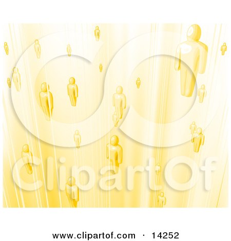 Yellow Business People or Souls Heading to Heaven Clipart Illustration by AtStockIllustration