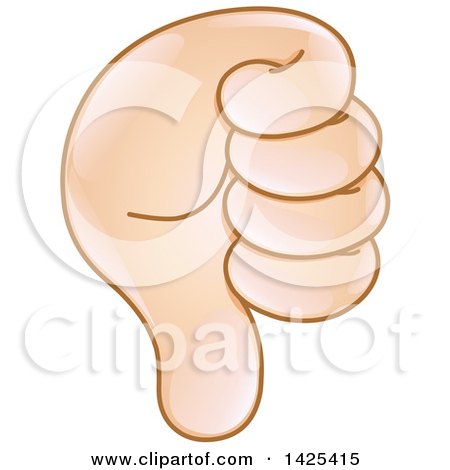 Clipart of a Thumb down Emoji Hand - Royalty Free Vector Illustration by yayayoyo
