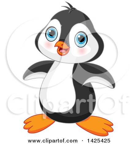 Clipart of a Cute Adorable Baby Penguin - Royalty Free Vector Illustration by Pushkin