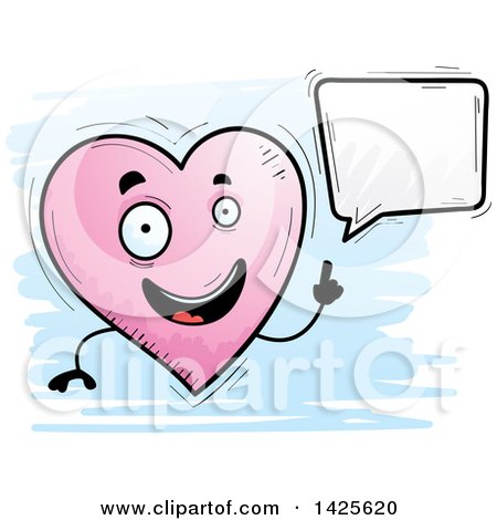 Clipart of a Cartoon Doodled Heart Character - Royalty Free Vector Illustration by Cory Thoman