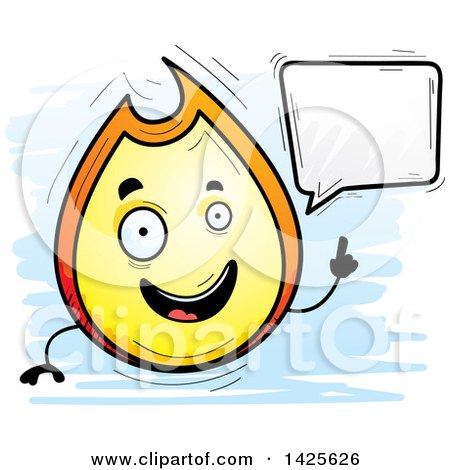 Clipart of a Cartoon Doodled Talking Flame Character - Royalty Free Vector Illustration by Cory Thoman