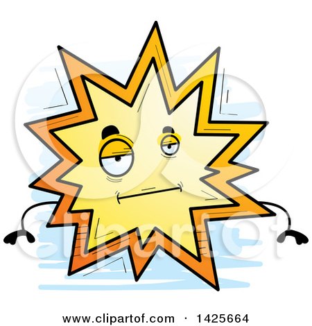 Clipart of a Cartoon Doodled Bored Explosion Character - Royalty Free Vector Illustration by Cory Thoman