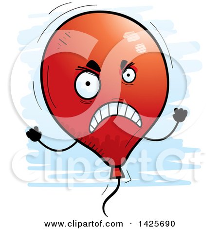 Clipart of a Cartoon Doodled Mad Balloon Character - Royalty Free Vector Illustration by Cory Thoman