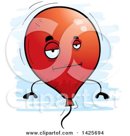 Clipart of a Cartoon Doodled Bored Balloon Character - Royalty Free Vector Illustration by Cory Thoman