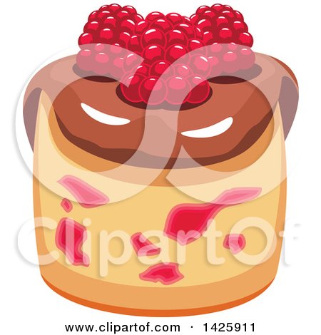 Clipart of a Cupcake with Raspberries - Royalty Free Vector Illustration by Vector Tradition SM