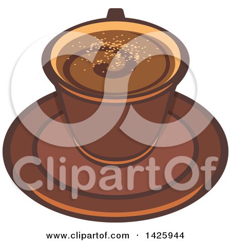 Clipart of a Coffee Latte on a Saucer - Royalty Free Vector Illustration by Vector Tradition SM